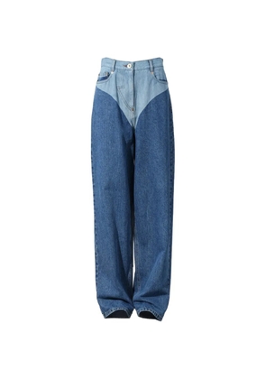 pushBUTTON two-tone wide-leg jeans - Blue