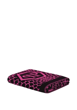 Philipp Plein logo-detail beach towel - Black