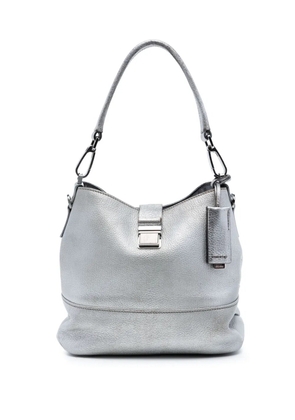 Miu Miu Pre-Owned 2010-2026 Metallic Goatskin Madras Push Lock Top Handle Bag satchel - Silver