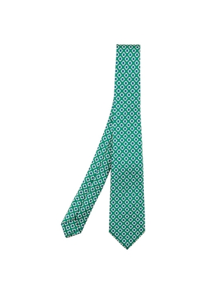 Kiton geometric-pattern tie - Green