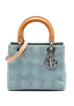 Christian Dior Pre-Owned 2003 Medium Denim Cannage Studded Lady Dior satchel - Blue