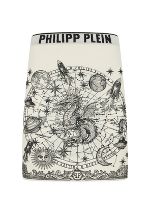 Philipp Plein zodiac-print knitted mini skirt - Neutrals