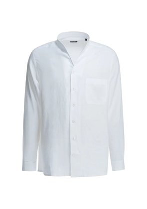 Zegna mandarin-collar chest-pocket shirt - Blue