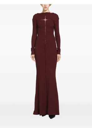 DAISY slubbed-rib maxi dress - Red