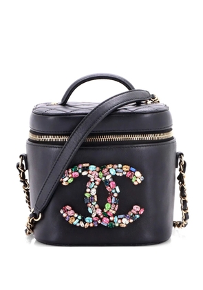 CHANEL Pre-Owned Giant Crystal Mania Vanity Case Lambskin shoulder bag - Black