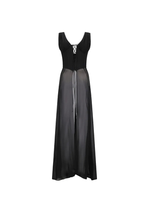 Giuseppe Di Morabito lace-fastening sleeveless top - Black