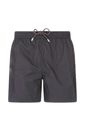 Fedeli logo-patch drawstring swim shorts - Grey