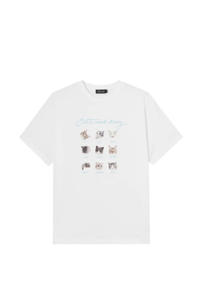 tout a coup graphic-print cotton T-shirt - White