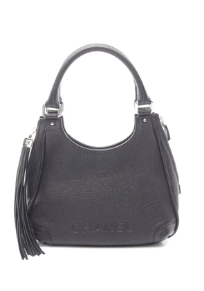 CHANEL Pre-Owned 2003-2004 logo fringe tote bag - Black