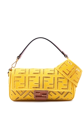 Fendi Pre-Owned 2010-2026 Zucca FF Ajour Embroidered Canvas Baguette satchel - Yellow
