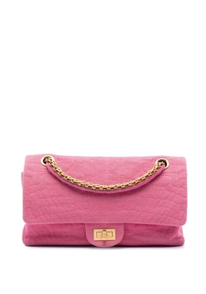 CHANEL Pre-Owned 2006-2008 Croc Quilted Jersey Reissue 2.55 Double Flap 225 shoulder bag - Pink