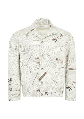 Engineered Garments newspaper-print Type 5 denim jacket - White