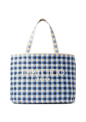 Jimmy Choo gingham-check tote bag - Blue