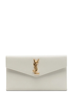 Saint Laurent Pre-Owned 2019 Grain De Poudre Uptown Pouch clutch bag - White