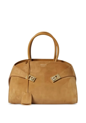 Ferragamo Hug suede tote bag - Brown
