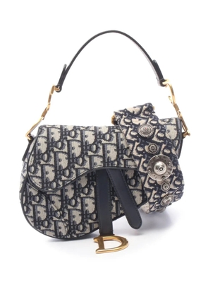 Christian Dior Pre-Owned 2010-2026 Mini Canvas Oblique Saddle satchel - Blue