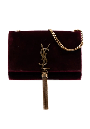Saint Laurent Pre-Owned 2018 Small Velvet Monogram Kate Tassel crossbody bag - Red