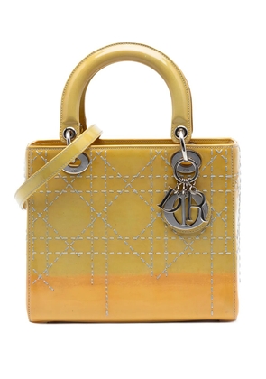 Christian Dior Pre-Owned 2015 Medium Ombre Patent Cannage Lady Dior satchel - Yellow