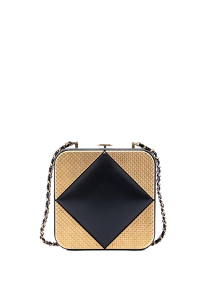 CHANEL Pre-Owned 2021-2026 CC Lambskin and Metal Square Clutch with Chain crossbody bag - Black