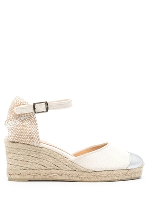 Castañer Caya 70mm glitter-detail espadrilles - Neutrals