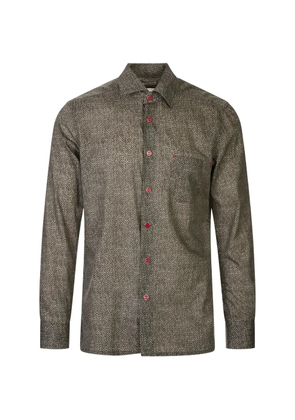Kiton textured-finish button-up shirt - Brown