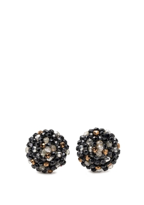 CHANEL Pre-Owned 1999 Beaded Round Clip On Earrings costume earrings - Black