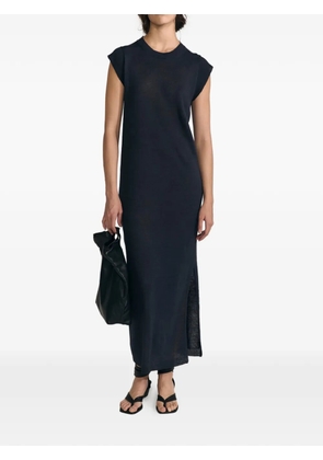Cortana side-slit knitted maxi dress - Blue