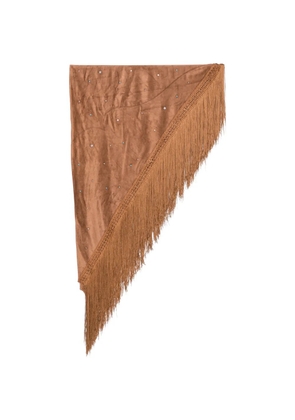 VENUJA fringe-trim crystal-embellished sarong - Brown