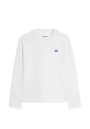 Jil Sander logo-embroidered long-sleeves T-shirt - White