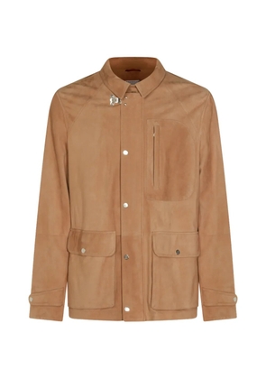Brunello Cucinelli suede leather jacket - Brown