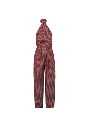THE ANDAMANE Amber striped halterneck jumpsuit - Red