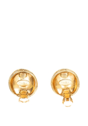 CHANEL Pre-Owned Interlocking-CC clip-on earrings - Gold