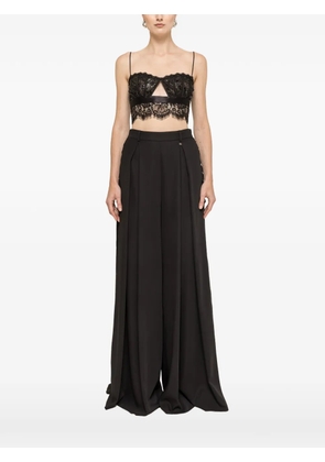 NISSA sequin-detail lace top - Black
