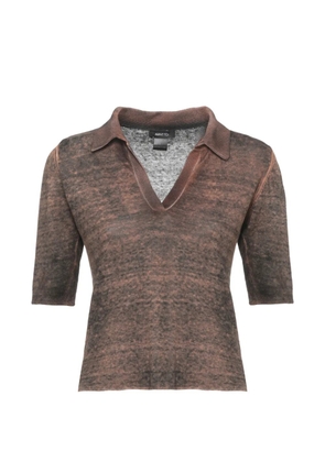 Avant Toi acid-wash polo top - Brown