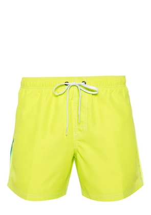 Sundek logo-patch striped swim shorts - Yellow