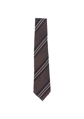 Tagliatore diagonal-stripe waffle-knit tie - Blue