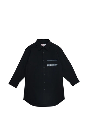 Oscar Ouyang embroidered-pocket shirt - Black