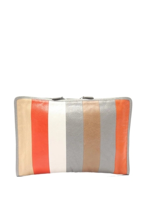 Balenciaga Pre-Owned 20s Bazar striped clutch bag - Grey