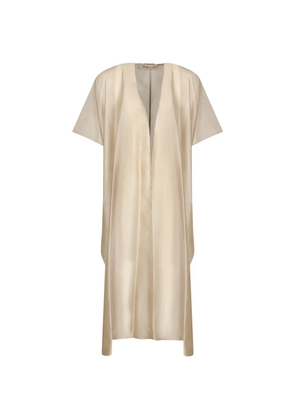 Blanca Vita open-front short-sleeve poncho - Neutrals