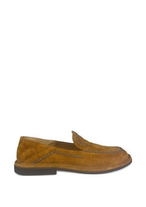Alexander Hotto whipstitch suede loafers - Brown