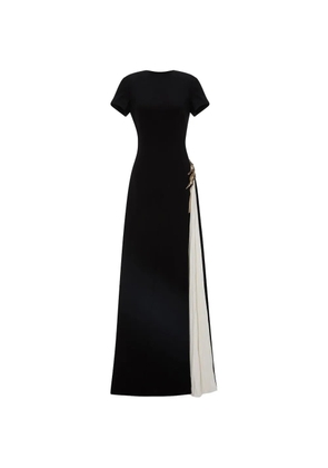 MARMAR HALIM embellished pleated-panel maxi dress - Black