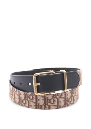 Christian Dior Pre-Owned 2020s Oblique canvas leather belt - Brown