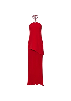 Baobab Gaia halter-ring pleated maxi dress - Red