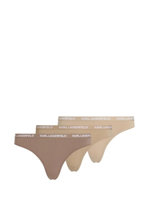 Karl Lagerfeld logo-waistband briefs (set of three) - Neutrals