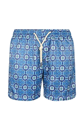 Penfield tile-print drawstring swim shorts - Blue