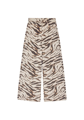 GANNI Lari zebra-print jeans - Neutrals