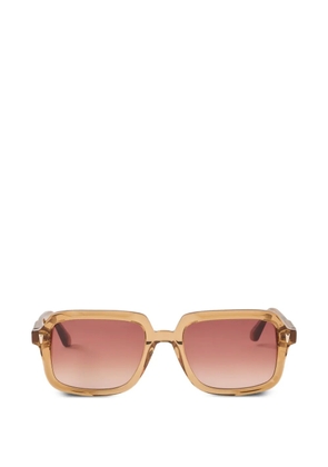 SANDRO logo-plaque rectangle-frame sunglasses - Brown