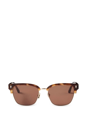 SANDRO tortoiseshell-effect logo-engraved sunglasses - Brown