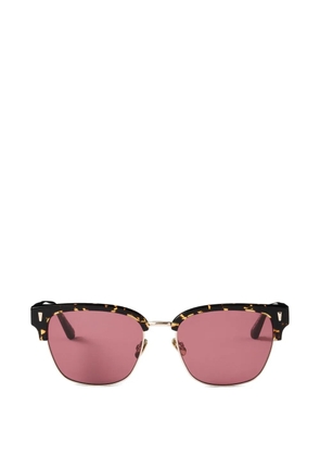 SANDRO tortoiseshell-effect logo-engraved sunglasses - Black