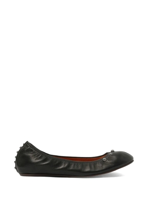 Lanvin metallic pearl-embellished ballet flats - Black